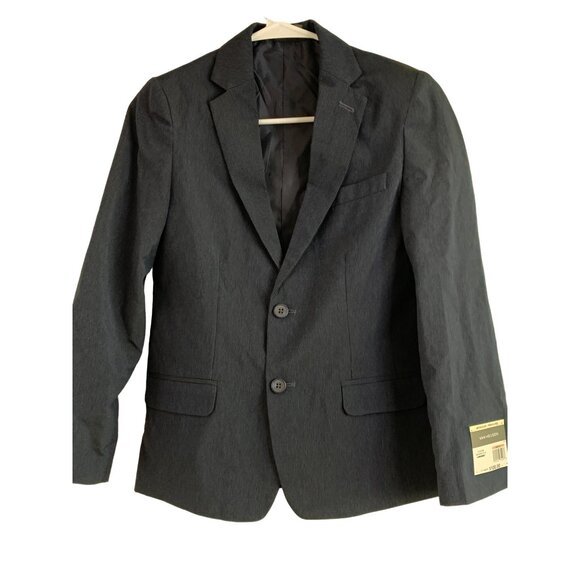 Boys Youth Van Heusen Two-Button Blazer Jacket Blue Size 12 Polyester NWT 7605